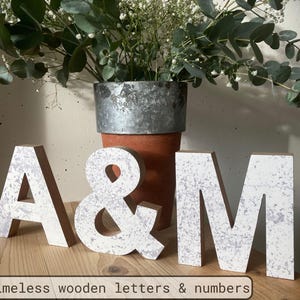 Wooden Letter Display Stand Alone Initial Decoration Farmhouse Style Rustic Wedding Table Number Custom Sign Handcrafted Alphabet Nursery