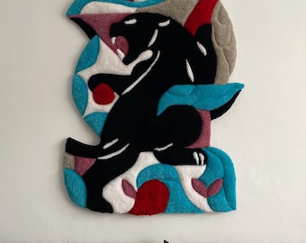 Tappeto fatto a mano ispirato al Boho - tappeto decorativo da parete