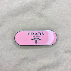 Elegant Prada Milano accessory in Pink  and silver. Authentic silver with pink Prada logo tag - necklace  main image 4
