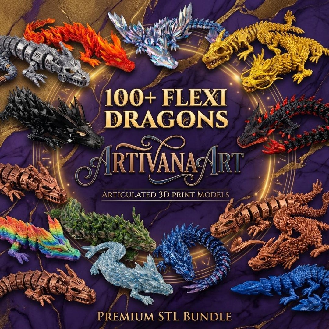Ultimate 100+ Flexi Dragon STL Files | Articulated 3D Print Dragons ...