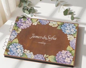 Personalisiertes Hochzeits-Gästebuch | Blumen-Cover, Fotoseiten, Empfang Signierung