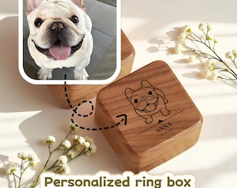 "Ringbox aus Holz mit Gravur ""Haustier, Mensch, Paar"""