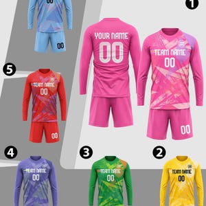 Anpassat fotbollströjeset, personlig laguniform, anpassad tröja med namn och nummer, långärmad fotbollsställ, ungdomsfotbollslagkläder