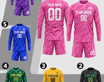 Custom Soccer Jersey Purple Set, Personalized Team Uniform, Custom Name Number Jersey, Long Sleeve Soccer Kit, Youth Football Teamwear