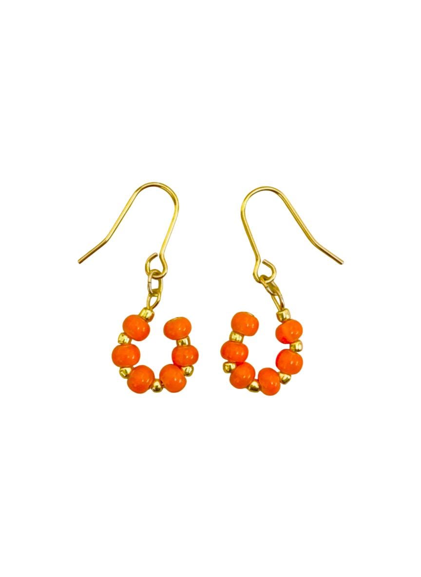ハンドメイドピアス♡♡ ピアス オレンジボウル チェコビーズ 夏