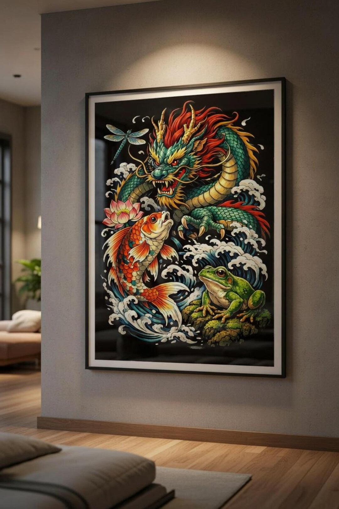 Japanese Dragon Art Print Set of 6– Wall Art – 300 DPI Instant Digital ...
