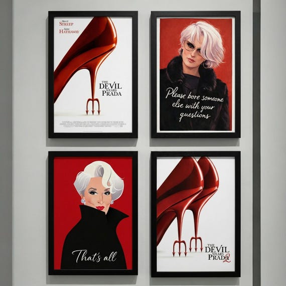 The Devil Wears Prada Movie Poster Setof 4, Wall Art, 300 DPI Digital Download