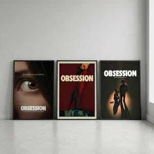Obsession Movie Poster Set of 3, Corry Barker Film Art, 300 DPI Digital Download