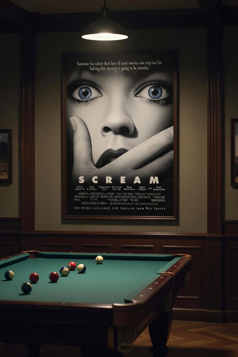 Scream Pool Scream Poster Complete Movie Set of 7, Horror Film Art, 300 DPI Digital ...