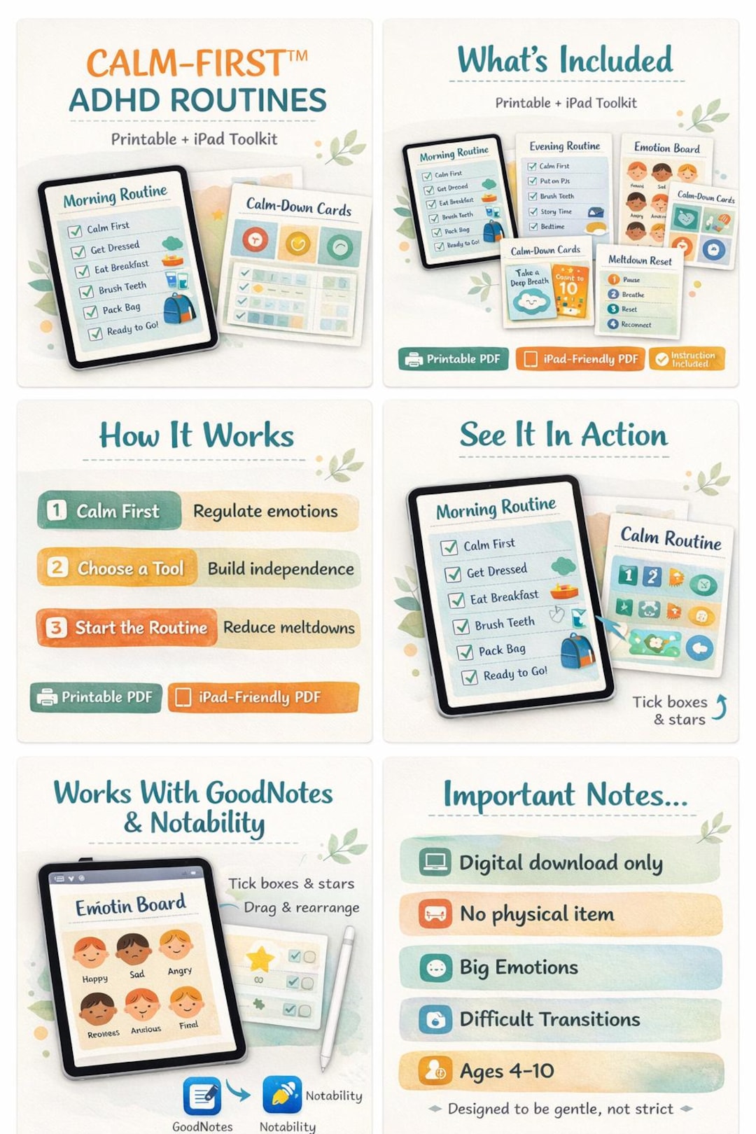 Adhd Routine Tools Calm-first ADHD Routines - Etsy