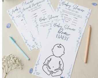 Editable Baby Shower Games Pack 50+ Games, Stitch Floral Baby Shower Activities, Baby Games, Fun Baby Shower Ideas, Digital Download