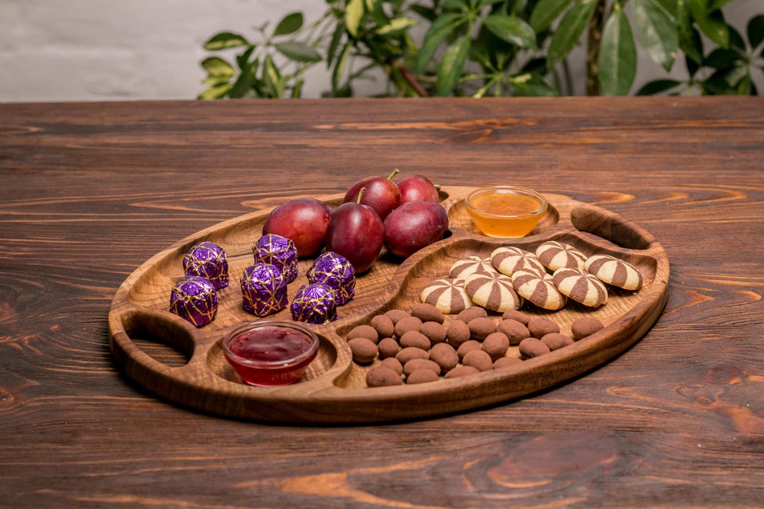 Rustic Walnut Snack Server Personalized Engraving Appetizer Tray, Sushi ...
