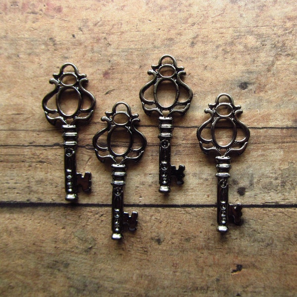 Balfour Gunmetal Black Skeleton Key - Set of 4