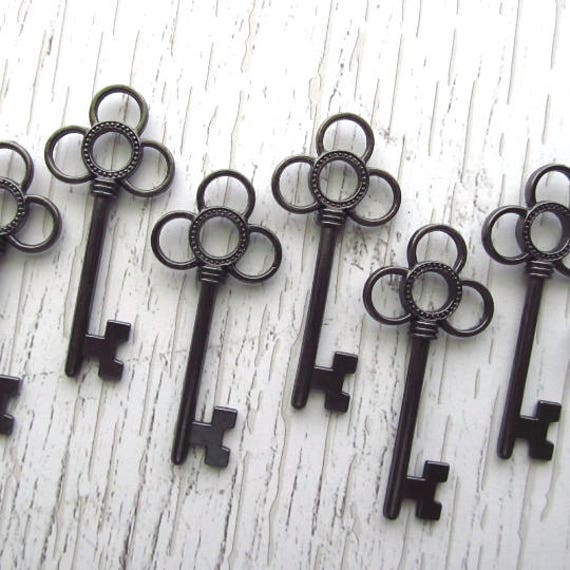 Ormonde Gunmetal Black Skeleton Key Set of 10 Etsy