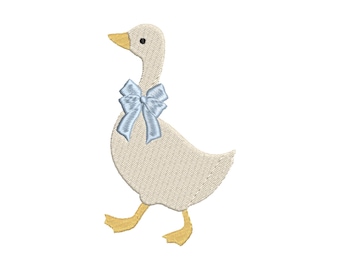 Goose With Bow Machine Embroidery Design File | Digital Download | 6 Sizes