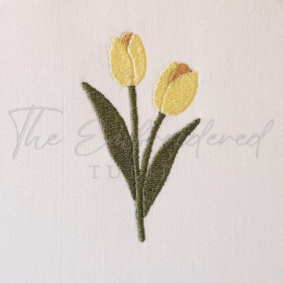 Classic Double Tulip Embroidery Design | Floral Machine File | Digital File | 4 Sizes