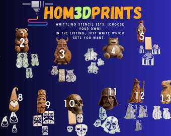 Whittling Stencil Template Set, Pick your own