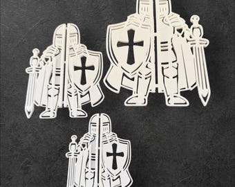 Medieval Knight Whittling Stencil For Wood Carving Set