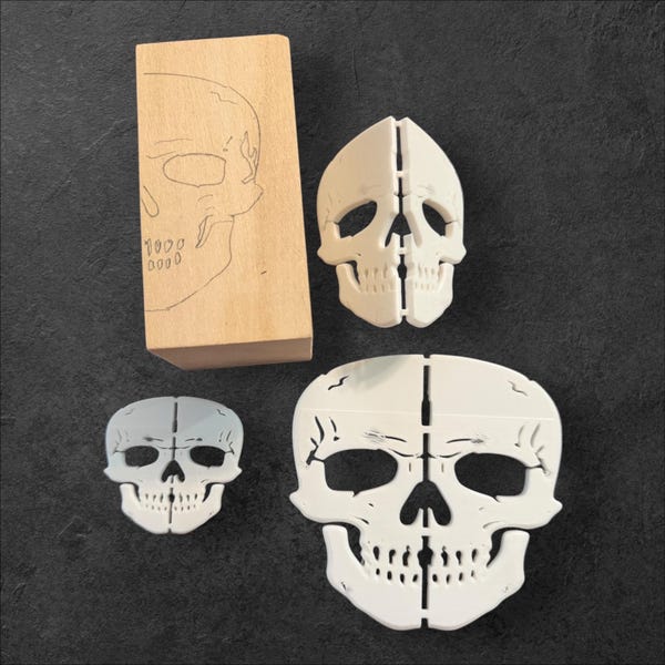 Skull Whittling Stencil For Wood Carving Set