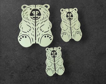 Bear Whittling Stencil Set, Wood Carving Template