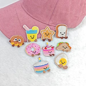 Set of 9 Kawaii Food Iron On Patches Embroidery Applique for Clothing Backpacks Hats