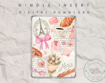 パリをテーマにしたKindleケース用インサート：エッフェル塔、マカロン（デジタルダウンロード版）