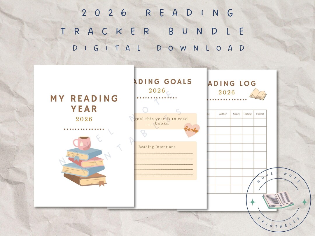 Reading Tracker Bundle: Reading Journal, Book Club (PDF Download) - Etsy