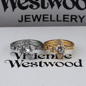 Anillos Vivienne Westwood en caja, anillo Saturno de plata, regalos para ella