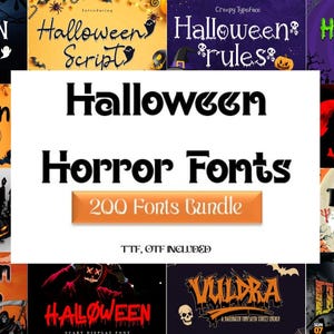 Halloween Horror Fonts 200 Bundle Scary Mystery Font Digital Instant Download