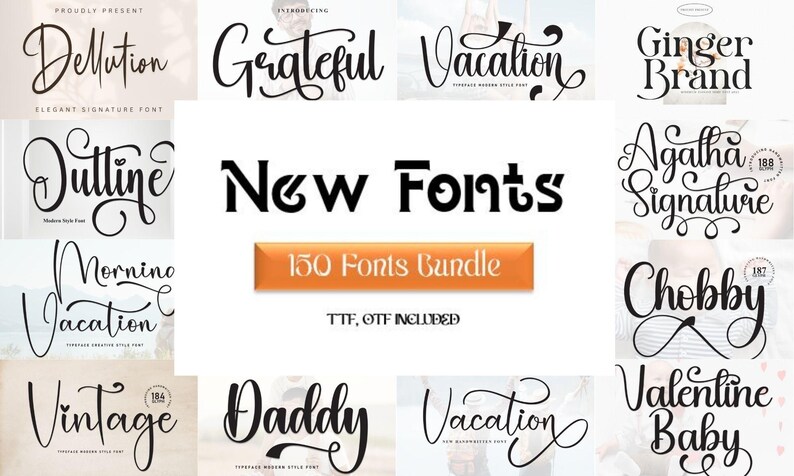 150 Fonts Bundle: TTF, OTF Files (digital Download) - Etsy UK