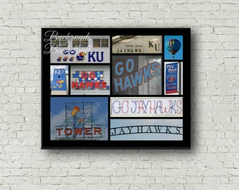 Go Hawks collage photography print