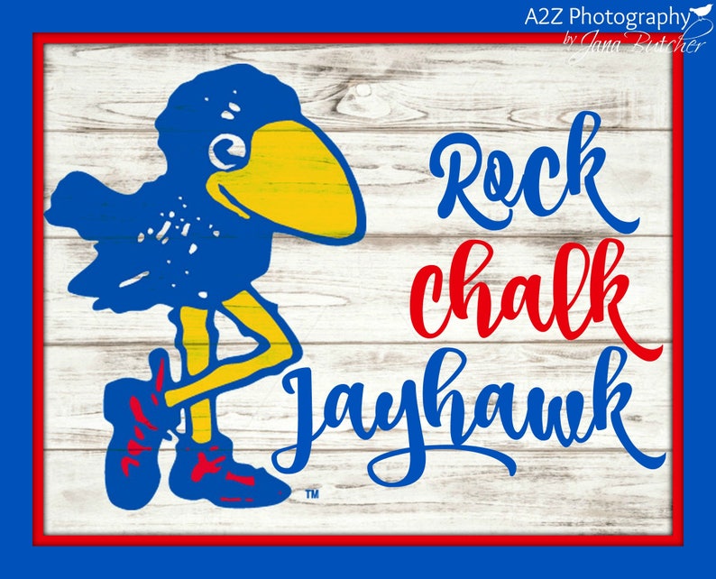 Kansas Jayhawks shiplap photography print image 2