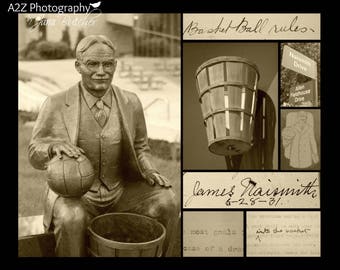 James Naismith Rules of Basketball collage  photography print