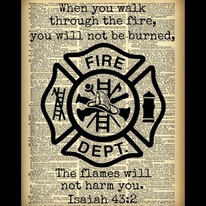 Fire Fighter Flames Will Not Harm You Dictionary Photography Print - Etsy