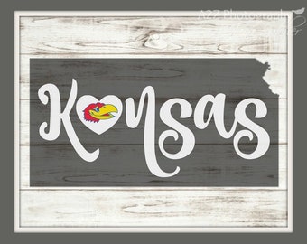 Kansas Jayhawks state love photography print