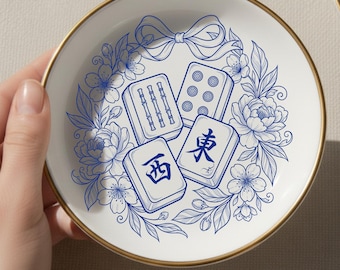 Mahjong Dice Dish, Mahjong Trinket Dish, Mahjong Lover Gift, Dice Holder, It’s About Bam Time Ceramic Trinket Bowl, Game Night Accessory