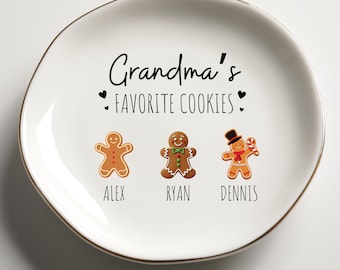 Grandma Gift, Grandma's Favorite Cookies Trinket Dish Mama Trinket Dish Personalized Gingerbread Christmas Trinket Dish Grandma Trinket Dish