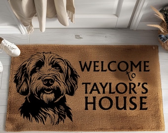 CUSTOM Welcome Goldendoodle Name Doormat, funny dog Doormat, Custom Doormat, Dog Name Doormat, Funny Doormat, Home Doormat