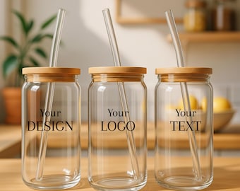 Personalized Glass Cup Company Logo Cup Custom Iced Coffee Cup Custom Text Iced Coffee Cup Beer Tumbler Bridesmaids Gift