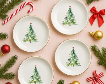 Christmas Tree Trinket Dish, Merry Christmas Trinket Dish, Tiny Star Christmas Trinket Dish, Anniversary Gift, Ceramic Jewelry Holder