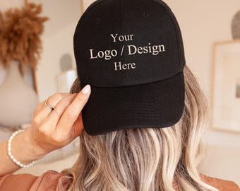 Custom Logo Baseball Cap, Unisex Adjustable Dad Hat,  Company Logo, Design Your Own Cap, Bridal Shower, Family Trip,  Bulk Business Merch
