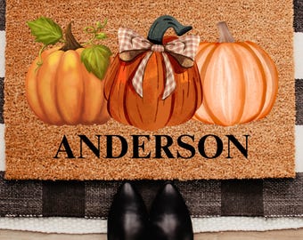 Personalized Fall Doormat, Custom Doormat Fall Decor Doormat Welcome Mat Personalized Door Mat Halloween Front Door Decor Autumn Decor Mat