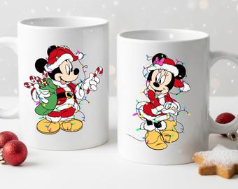 Personalized Couple Mouse Matching Mug Set,Minnie and Mickey Mouse couples set mugs,Love Valentines Day Cups,Lo Ve Coffee Mug,Husband Wife