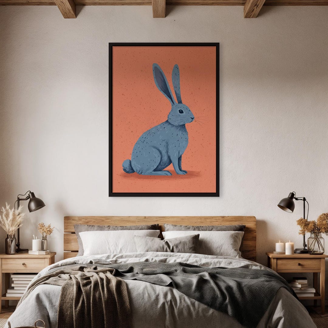 Cool Rabbit Poster Rabbit Poster, Animal Art Print, Cute Bunny Decor, Nursery Wall Art ...