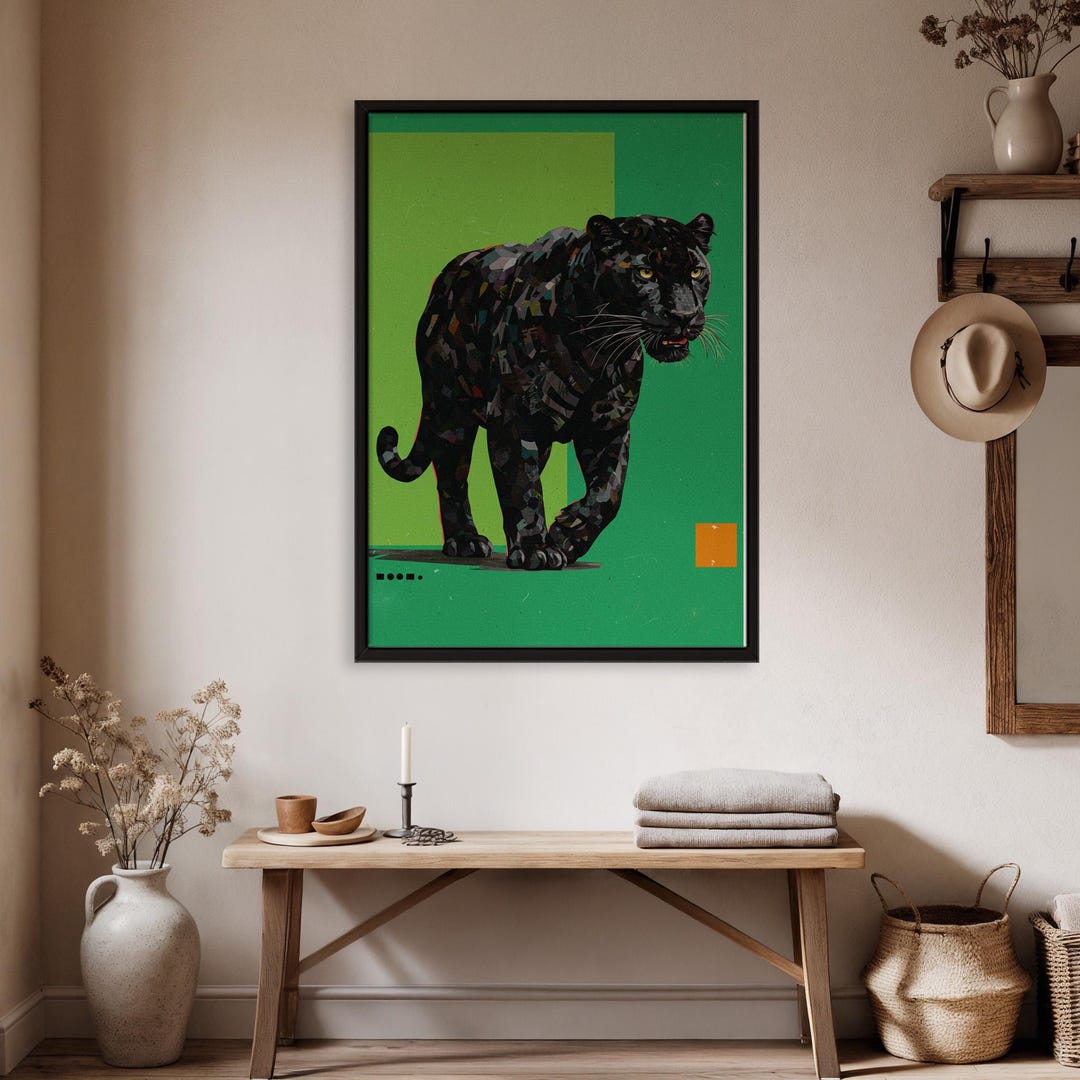 Black Panther Art, Panther Poster, Modern Animal Art, Abstract Panther ...