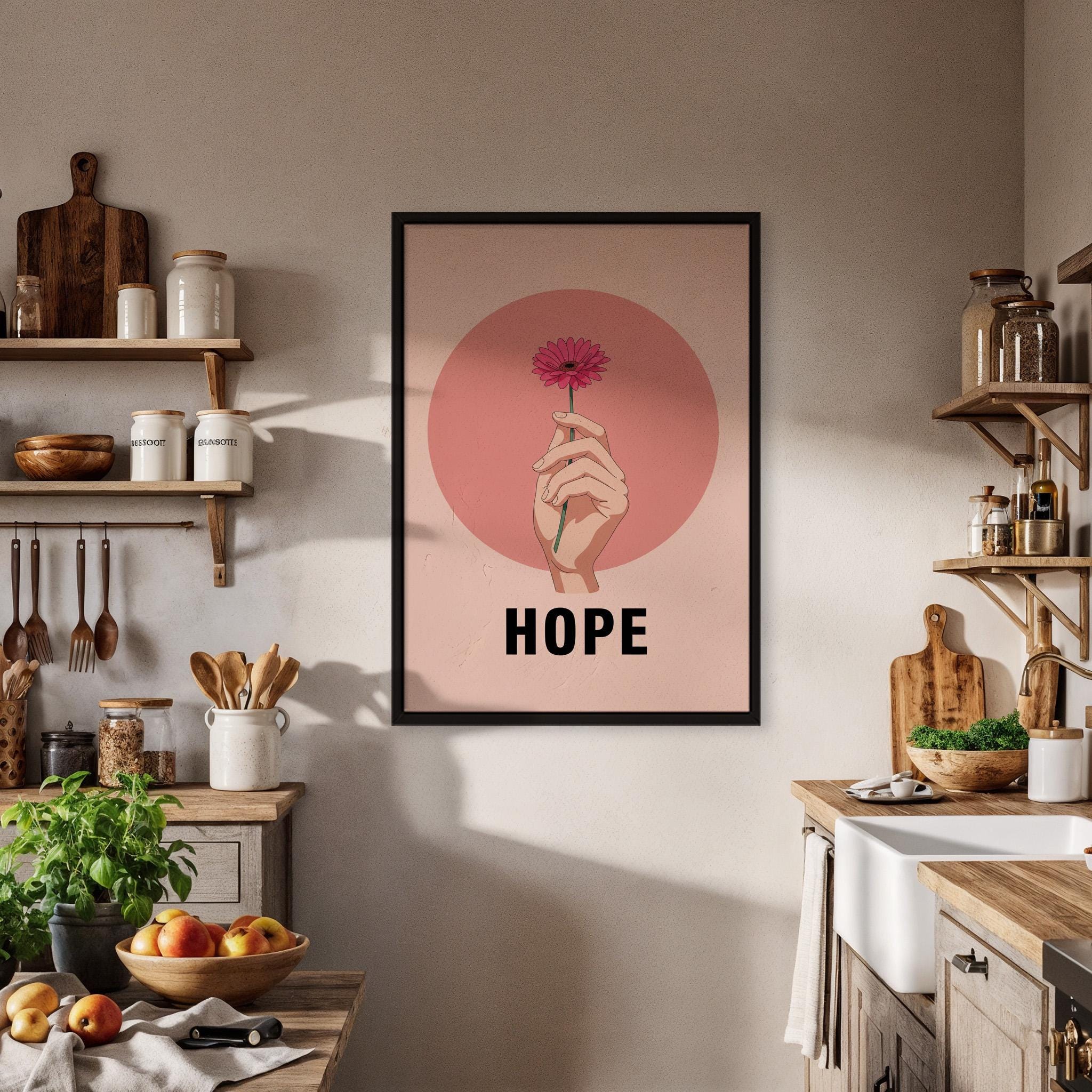 Hope Poster, Inspirational Art Print, Motivational Quote Wall Decor ...