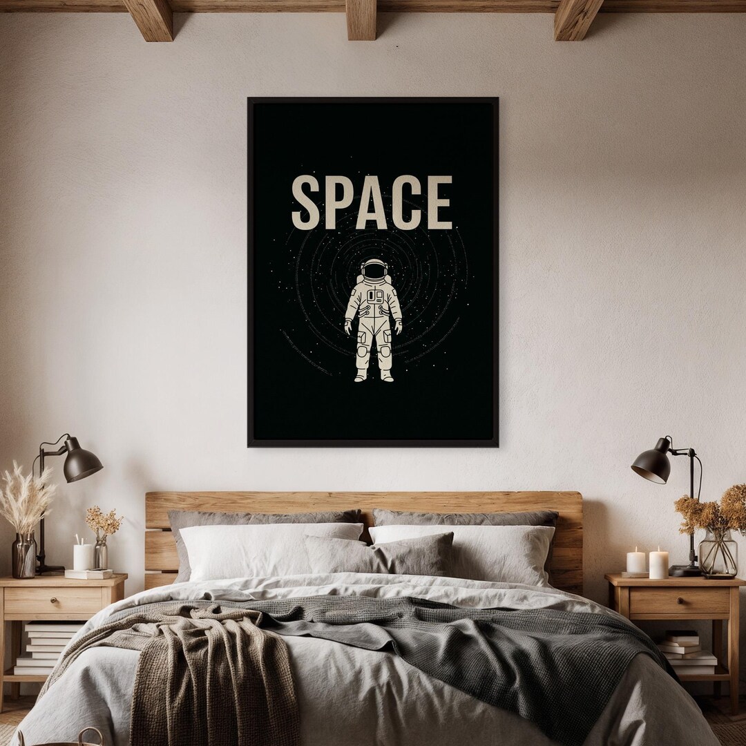 Space Astronaut Poster, Minimalist Space Art, Outer Space Wall Art ...