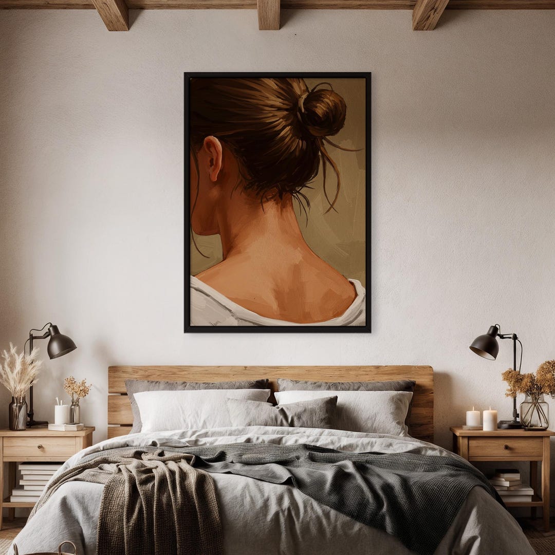 Portrait Poster, Back Portrait Art, Woman Back Painting, Minimalist ...