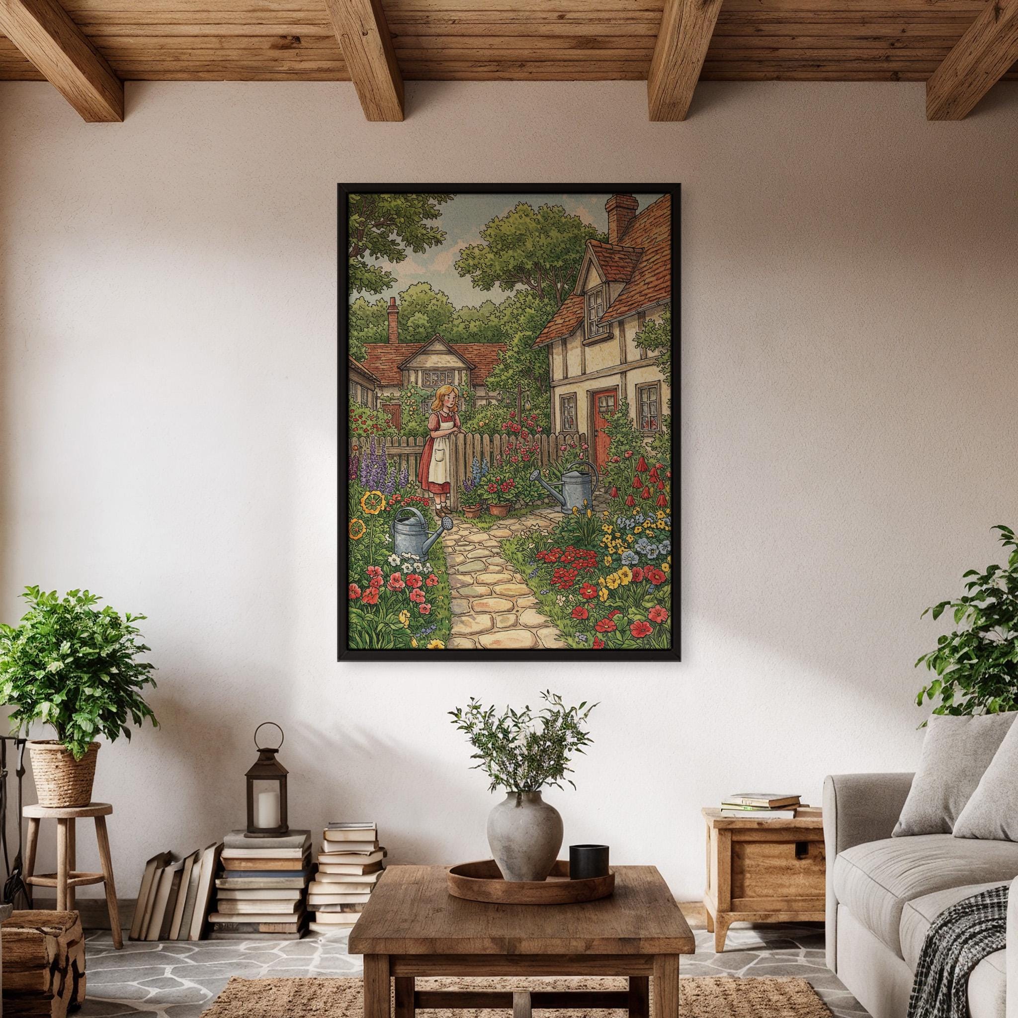 Cottagecore Poster, Garden Wall Art, Country House Print, Vintage ...