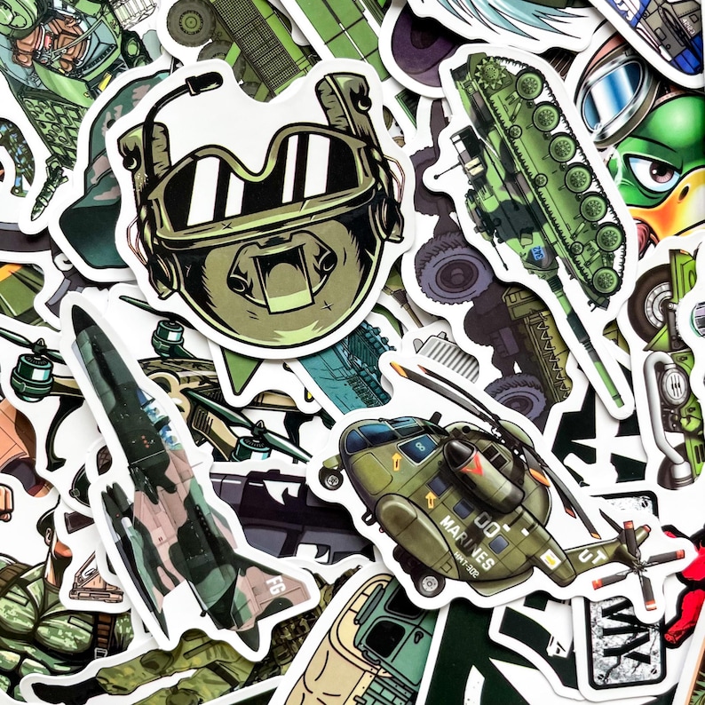 Pack of 50 Military Stickers, Army Vehicle Stickers, Tactical Combat ...
